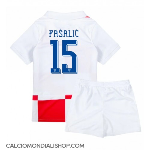 Maglie da calcio Croazia Mario Pasalic #15 Prima Maglia Bambino Europei 2024 Manica Corta (+ Pantaloni corti)